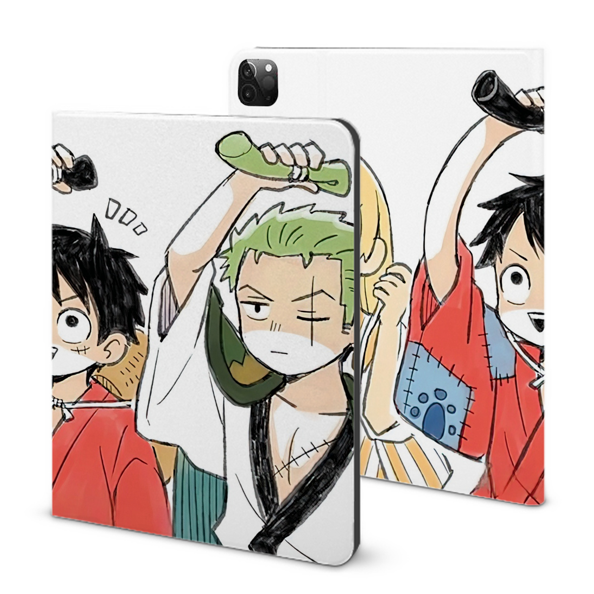（画像用） ワンピース ONE PIECE IPadケース ペンホルダー付き ブックスタイルデザイン